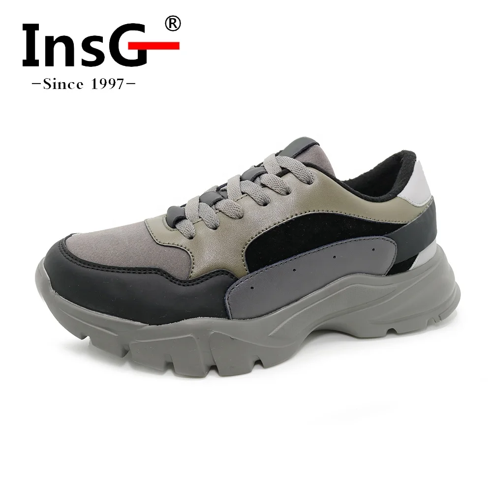 2021 AW New Design Leather Upper Chunky Fashion Sneakers Shoes for Men Nuevos zapatos de de hombre