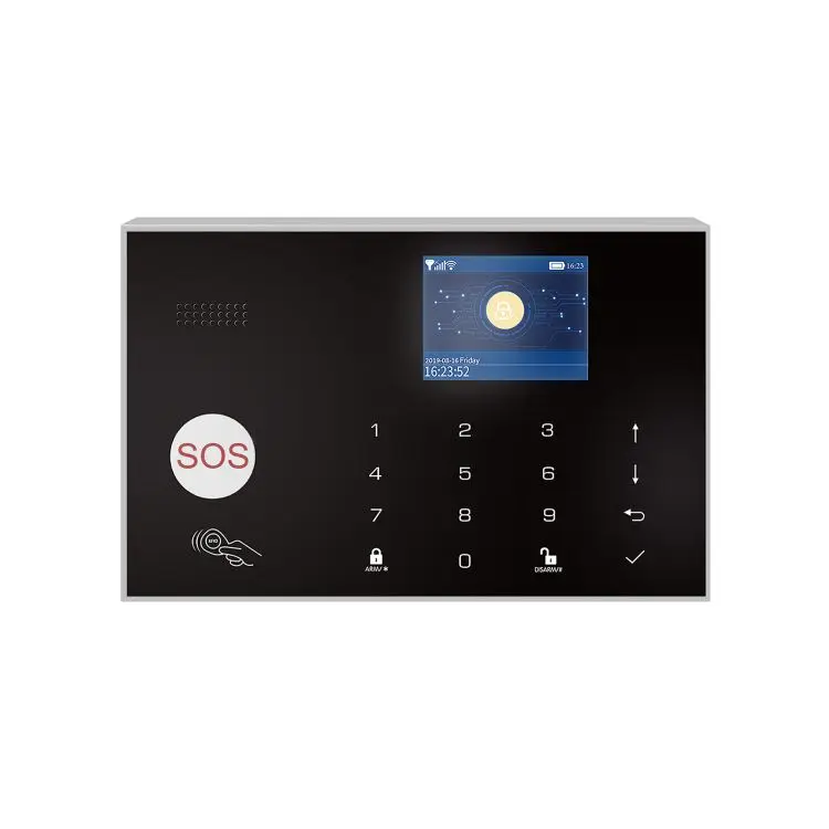 2G/WiFi TY Wireless Home Alarm System 2.4-inch TFT Color Touch Screen Alarm Panel Remote Control SOS Anti-theft Alarm Easy Setup