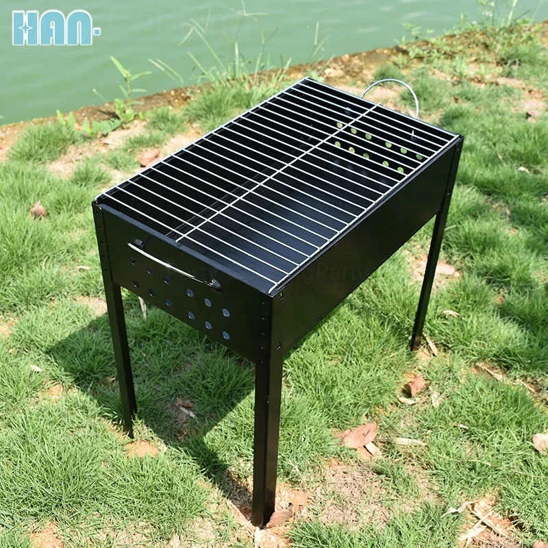 Оптовая продажа, открытый большой квадратный гриль, складная Европейская духовка для барбекю, портативный Съемный угольный гриль для барбекю