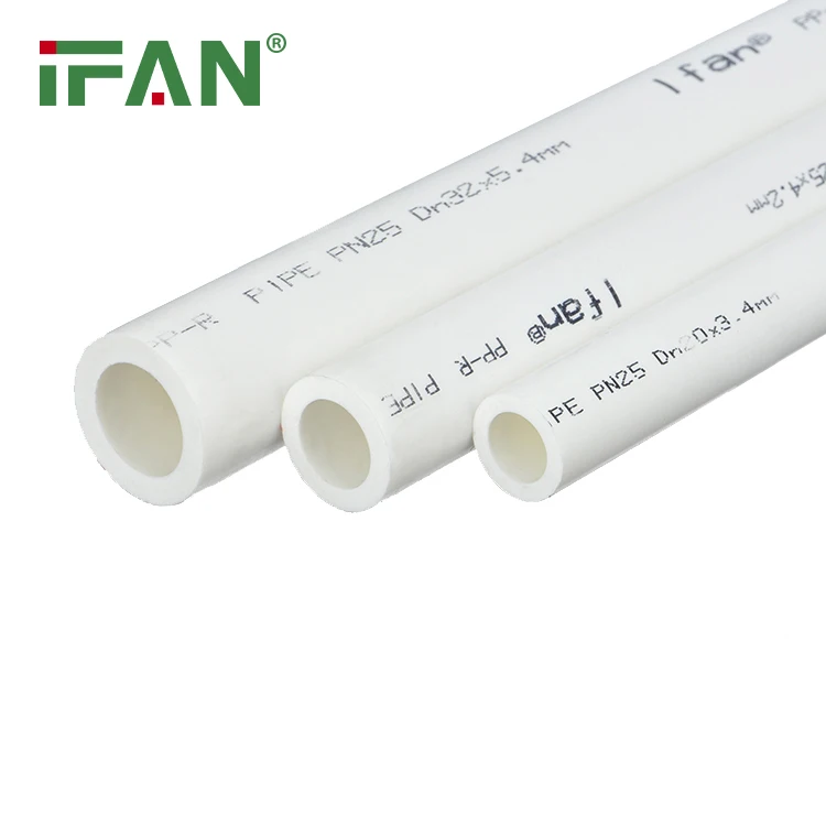 IFAN OEM DIN Standards Pure PPR Tube Tubo White PN12.5 20-160mm Plastic Round PPR Water Plumbing PPR Pipe