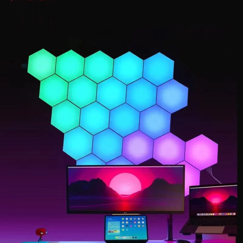 Multi Color Quantum Light Led Hexagonal Lamps RGB Bluetooth  Led Hexagonal App Lampara Hexagonal