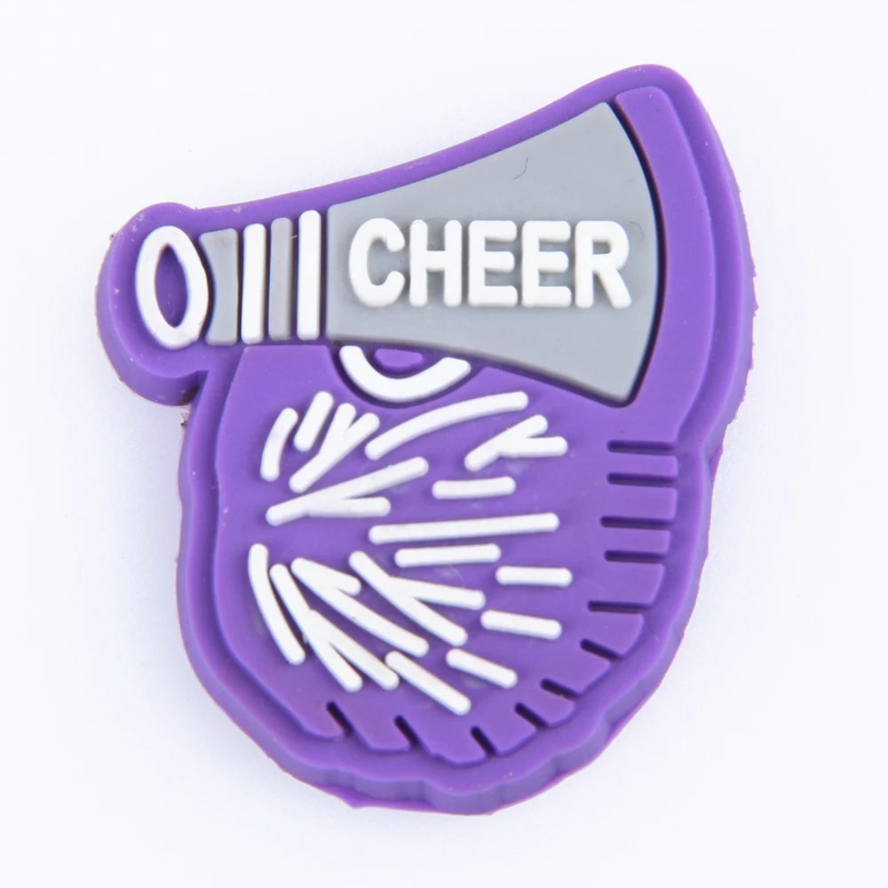 custom rubber shoe charms cheer coach charms diy pvcshoes accessories for gifts