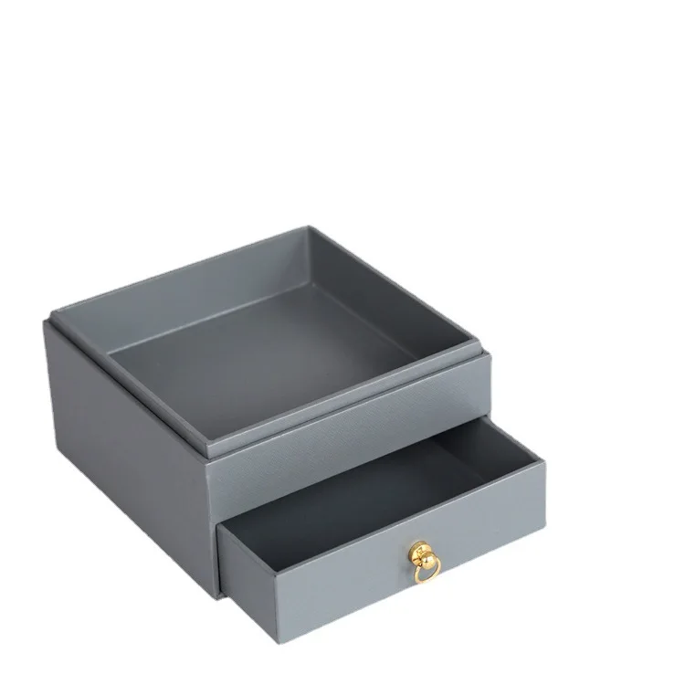 
Custom logo transparent acrylic square artificial flower gift box rose flower storage box with drawer 