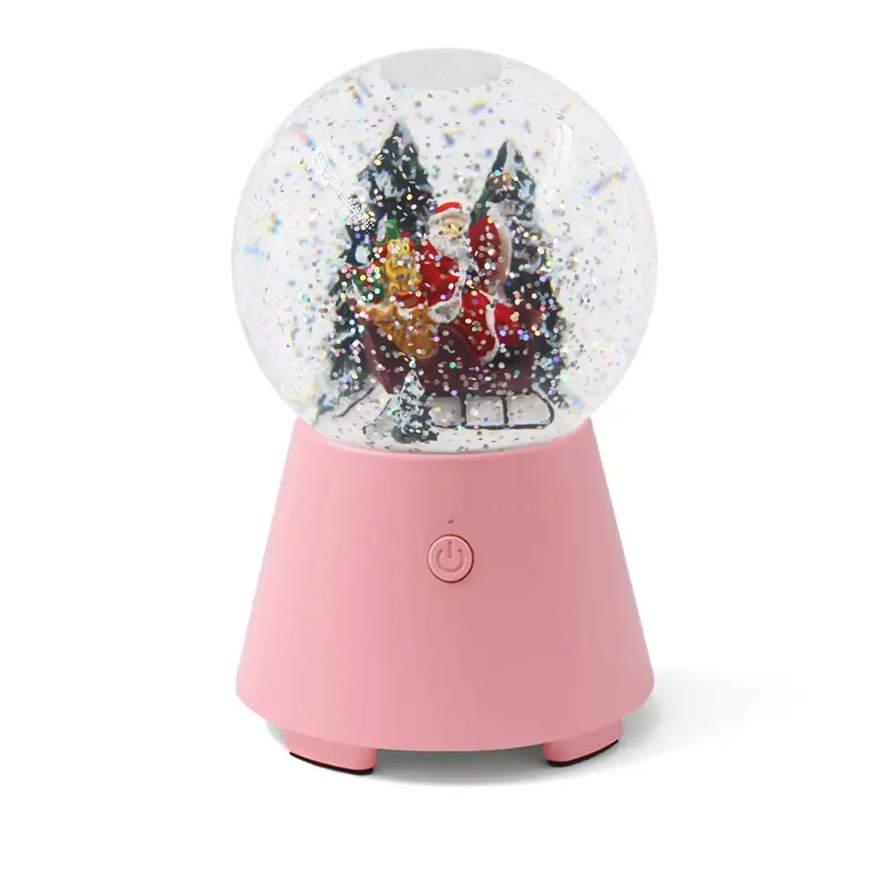 Новинка, серебряные блестящие хлопья, крутящиеся рождественские украшения, товары, Снежный шар, изготовленный на заказ, работающий от батареек, Рождественский снежный шар