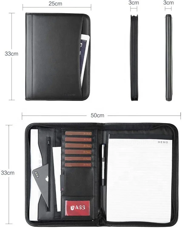 PU Leather Professional Organizer Wholesale Portfolio Sales