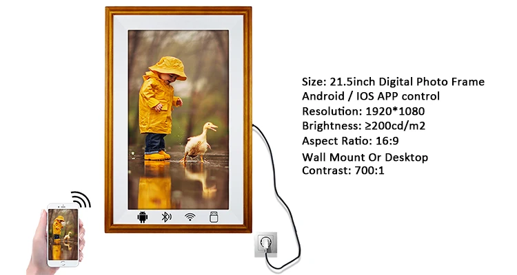  21 5 Дюймов oem android цифровая фоторамка реклама hd wifi настенное крепление Смарт проигрыватели рекламы ЖК