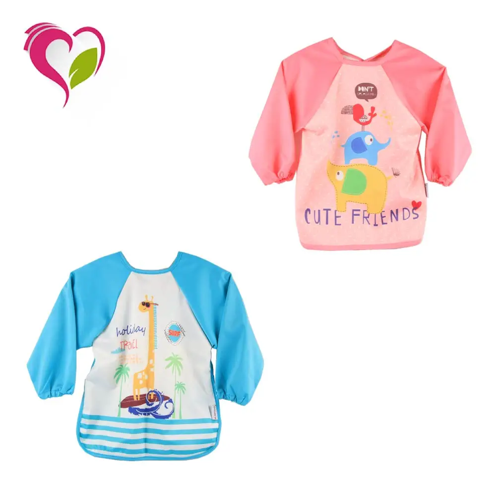 Baby Bib Long Sleeve Waterproof Baby Polyester Plastic Apron Baby Feeding Apron