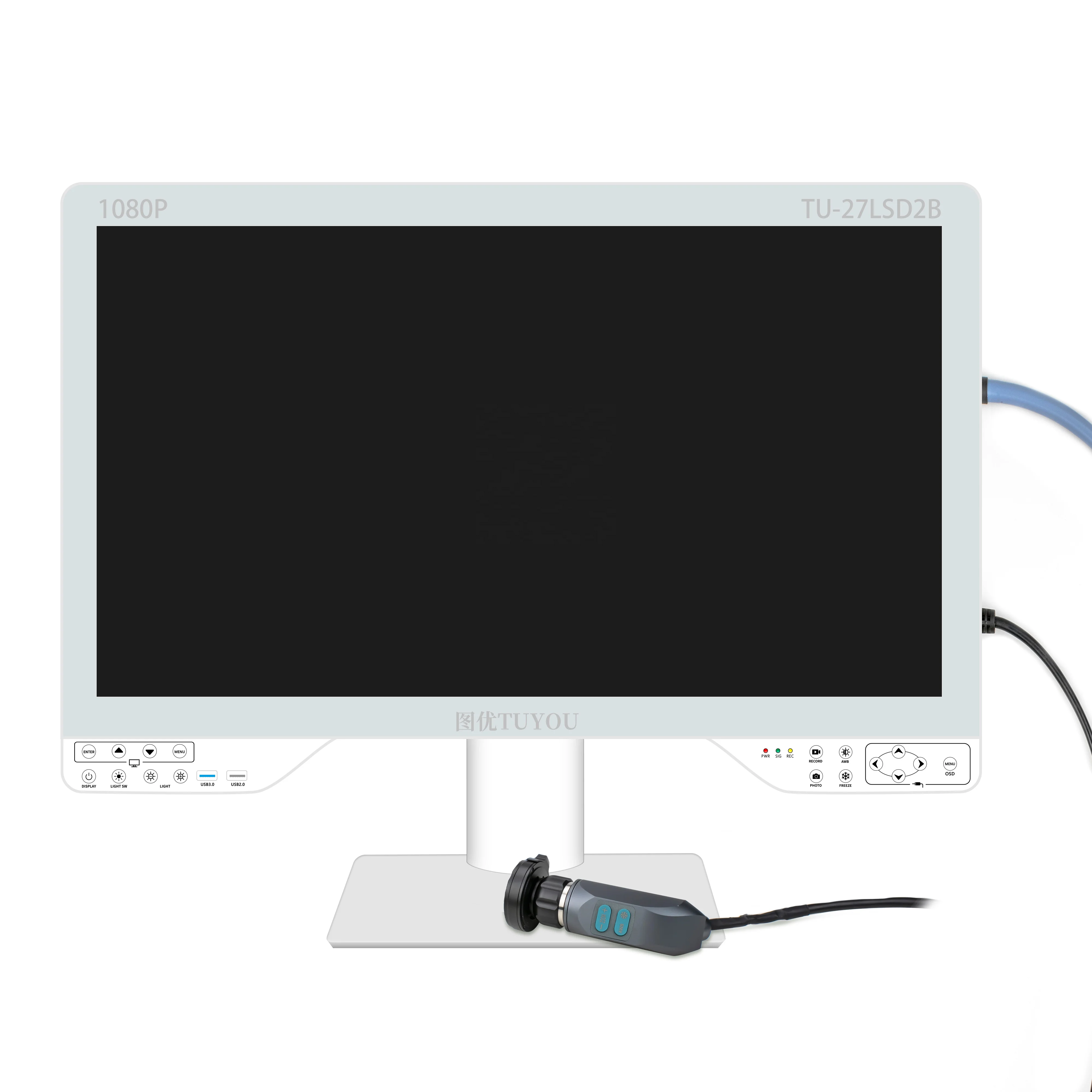 27 inches Surgical Monitor Ultra thin Screen 4-in-1 Endoscope Medical Camera with Built-in Light Source