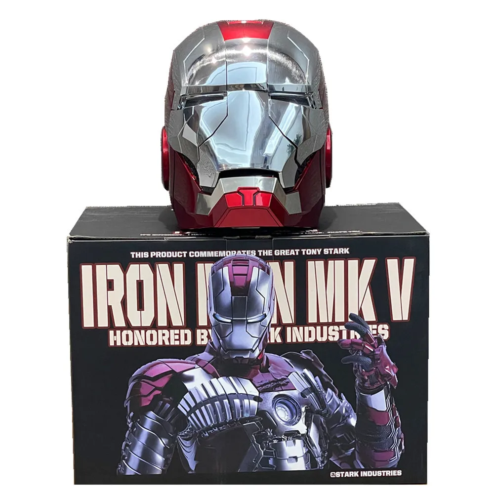  Autoking с изображением героев фильма Марвел «Супермен» Iron-man1/1 шлем MK5 Косплей автоматическое открытие и закрытие голосового