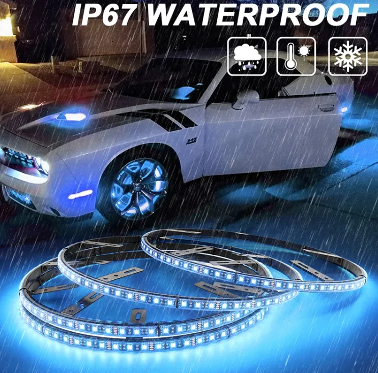 Other Car Light Accessories Color Changing Light RGB Ring  4pcs one Kit With App Control Led Logo Car Wheel Lights