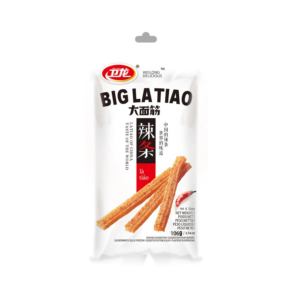 Single Packing Square Spicy Strip In Transparent Bag With latiao