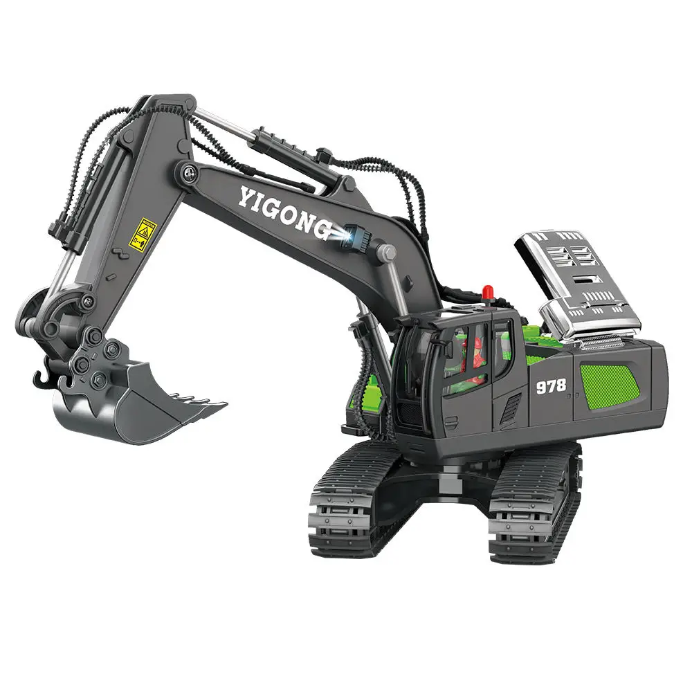 Hot Sale 1/20 Scale Alloy Excavator Toy 1/24 Model  2.4GHz RC Car Metal Die Casting Construction Engineering Toy