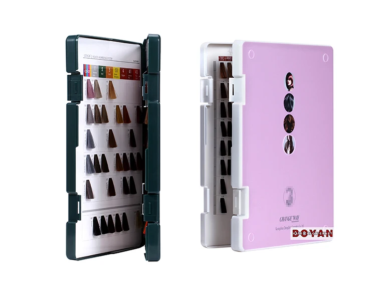 Portable case and high quality hair dye color swatch chart for display
