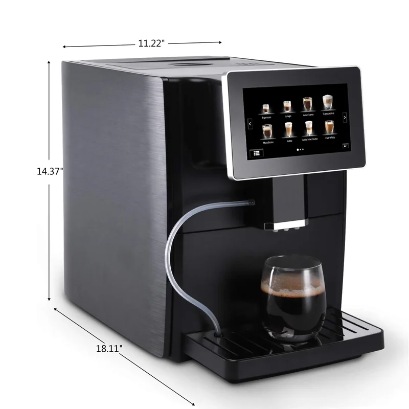 Brewing Americano Cappuccino Latte Macchiato Flat White Espresso Fully Automatic Espresso Coffee Machines with LED Touch Screen