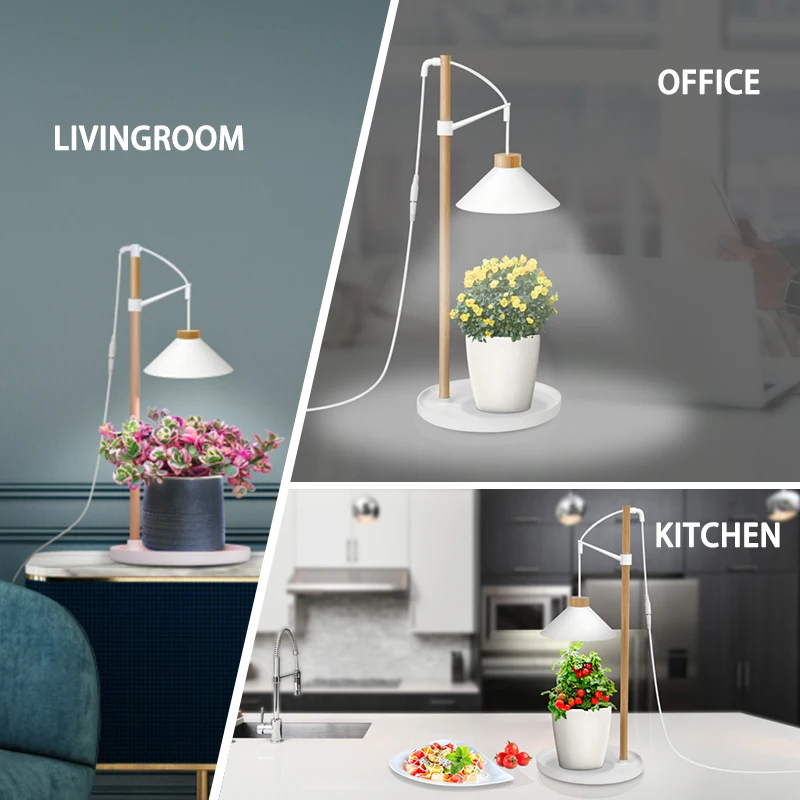 J&C LED indoor grow light full spectrum plant growing Lamp height Adjustable detachable with timer