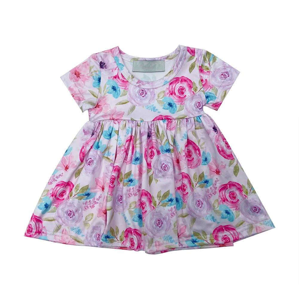 Qingli OEM Baby Girl Polka Dot Dress Short Sleeve Baby Girl Casual Dress Designs Cheap Dress Child Casual