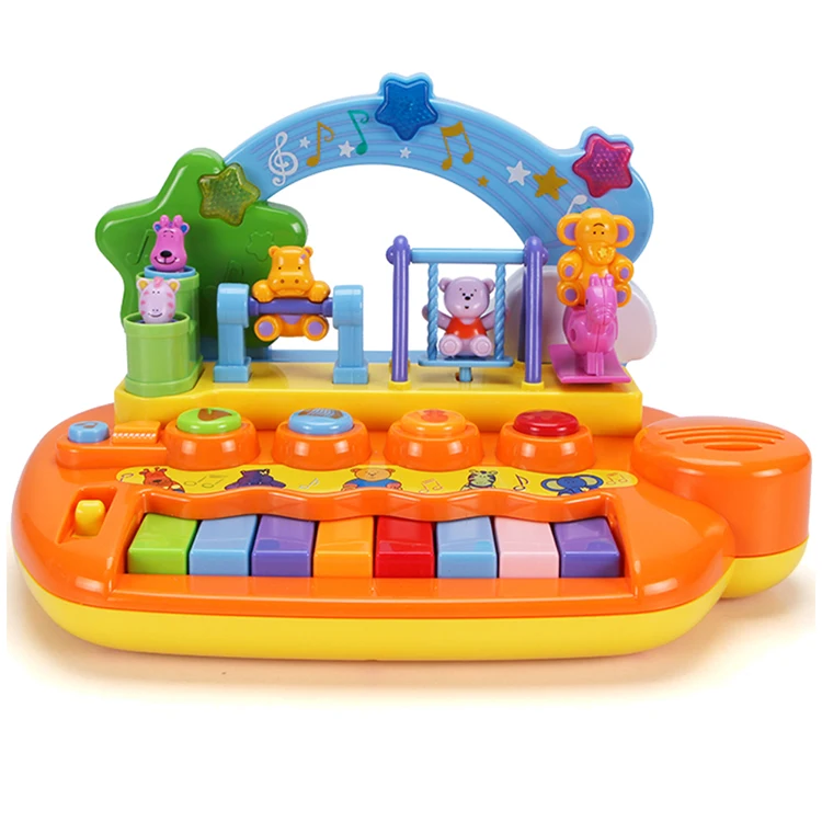 Best choose Cartoon pets Musical Keyboard Game Music Microphone Instrument Educational Toys For Children Electronic Piano Toy