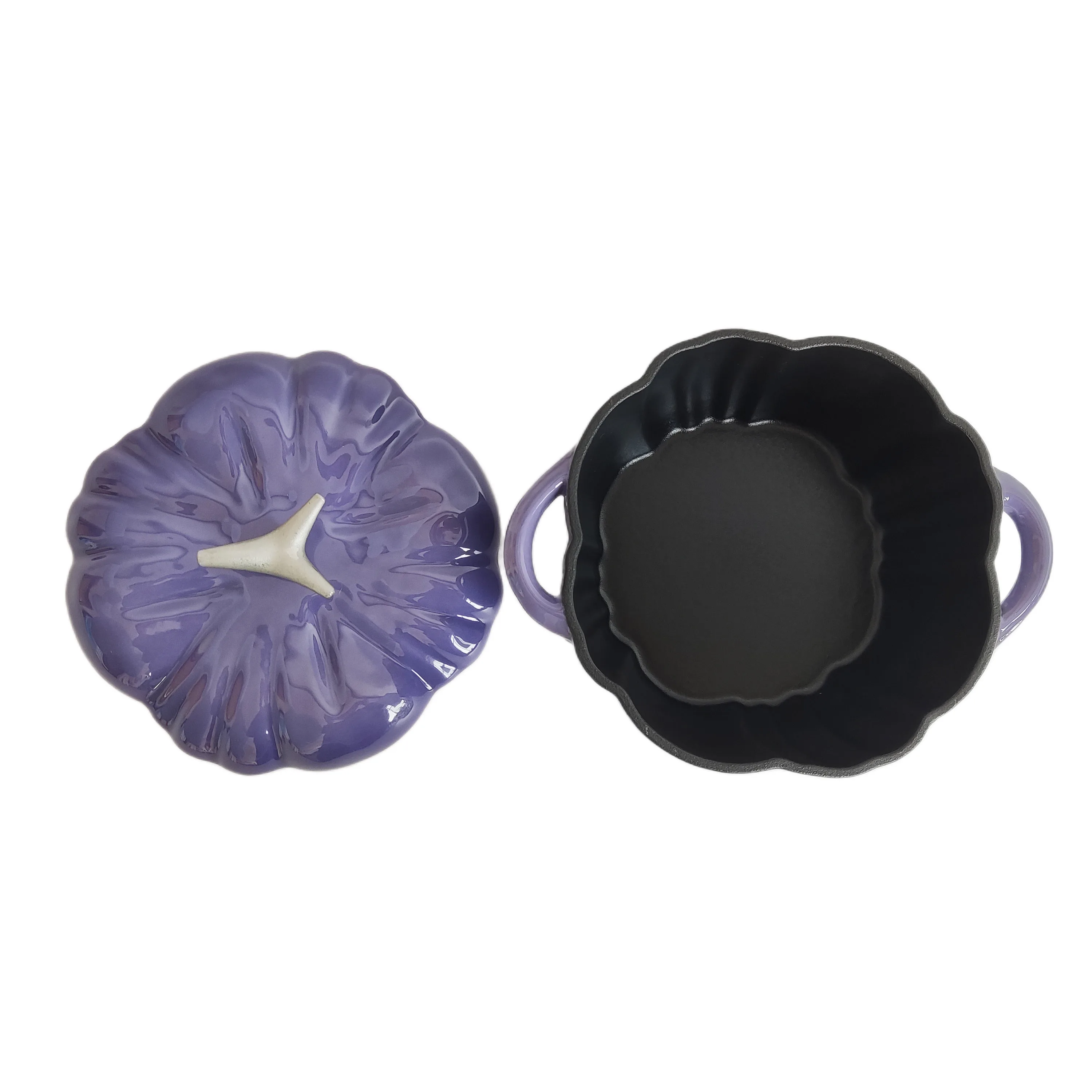 20cm Non-stick Vegetable Shape Cookware Enameled Cast Iron Pumpkin with Cover