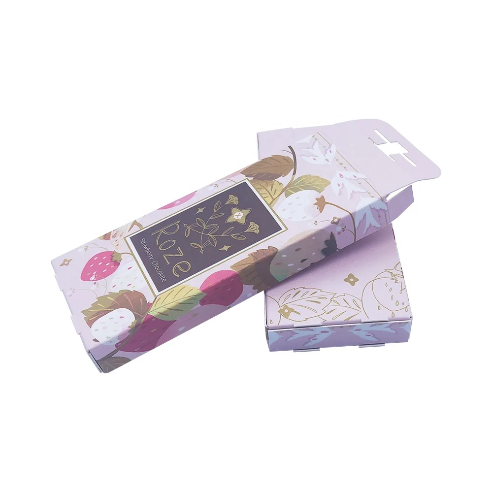Foil Stamping Embossing Packaging Candy Bar mushroom holographic Chocolate Bar Box