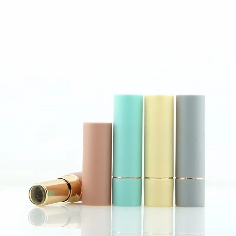 Factory spot wholesale 12.1mm Round light green yellow multicolor lipstick tube professional custom logo personal label