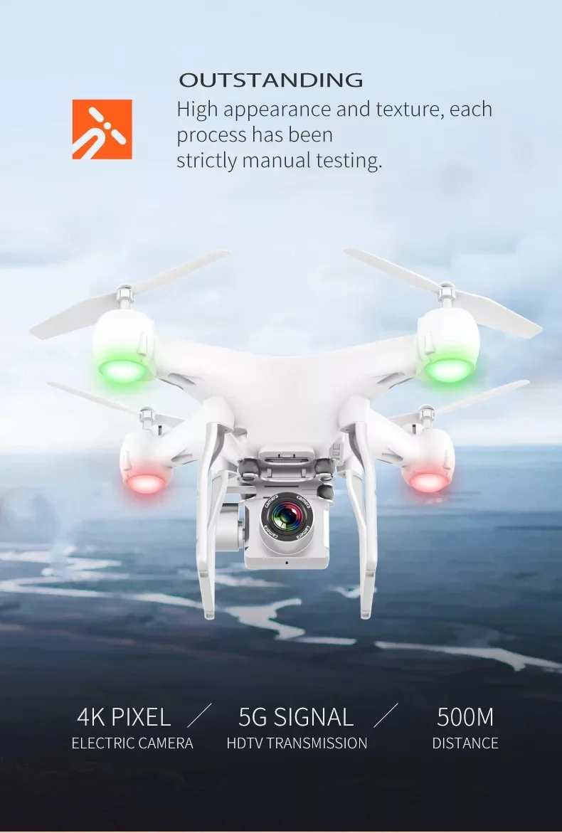Foldable GPS FPV Drone with 4K HD Camera Live Video with GPS Return Home, Follow Me so on , RC Quadcopter for Beginners