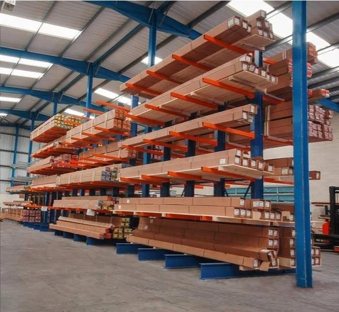 Warehouse Racking For Lumber Profile Storage Industrial Double Side Cantilever Metal Rack