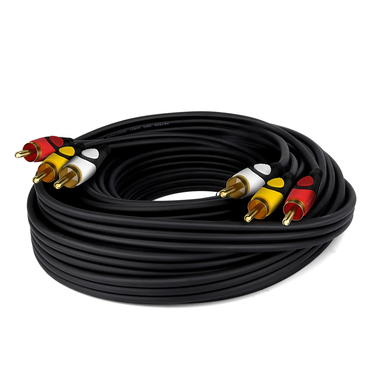 High Quality Gold-platedRCA Video cable 3M  3RCA-3RCA Male to Male Cable for AV connector