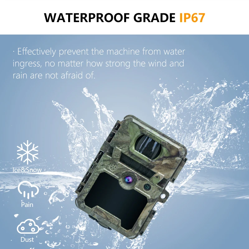 Keepguard KW571 Factory OEM ODM Mini Wireless Wildlife Scouting Timelapse Trail Camera IP67 No-Glow CMOS Sensor  SD Memory Card