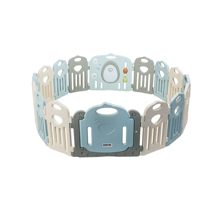 European Standard EN71 Indoor Portable Baby Playpen Fence Plastic with Door Play Pen Baby Fence for Children Play Yard