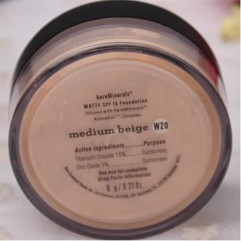 Hot sale easy coloring long lasting loose setting powder SPF 15 makeup bareminerals MATTE foundation powder