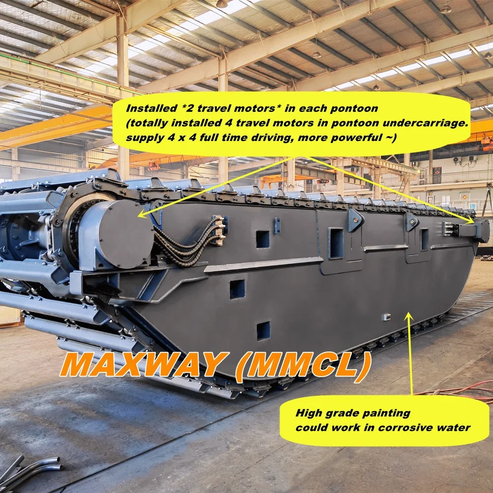 MAXWAY (MMCL) Amphibious Dredger Buses Undercarriage Hydraulic Extendable and Retracted, Model: MAX300PU-E