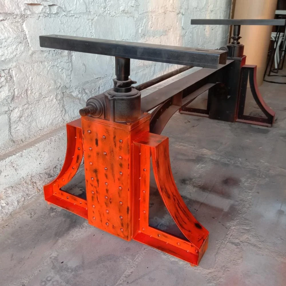 Industrial Red Bronx Hand Crank Dining Table Base Furniture Leg for Table Metal Iron Black Heavy Duty Powder Coated Vintage