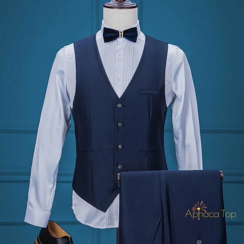 
APHACATOP 2020 Fashion One-Button Men Wedding Suits Custom Wool Suits 
