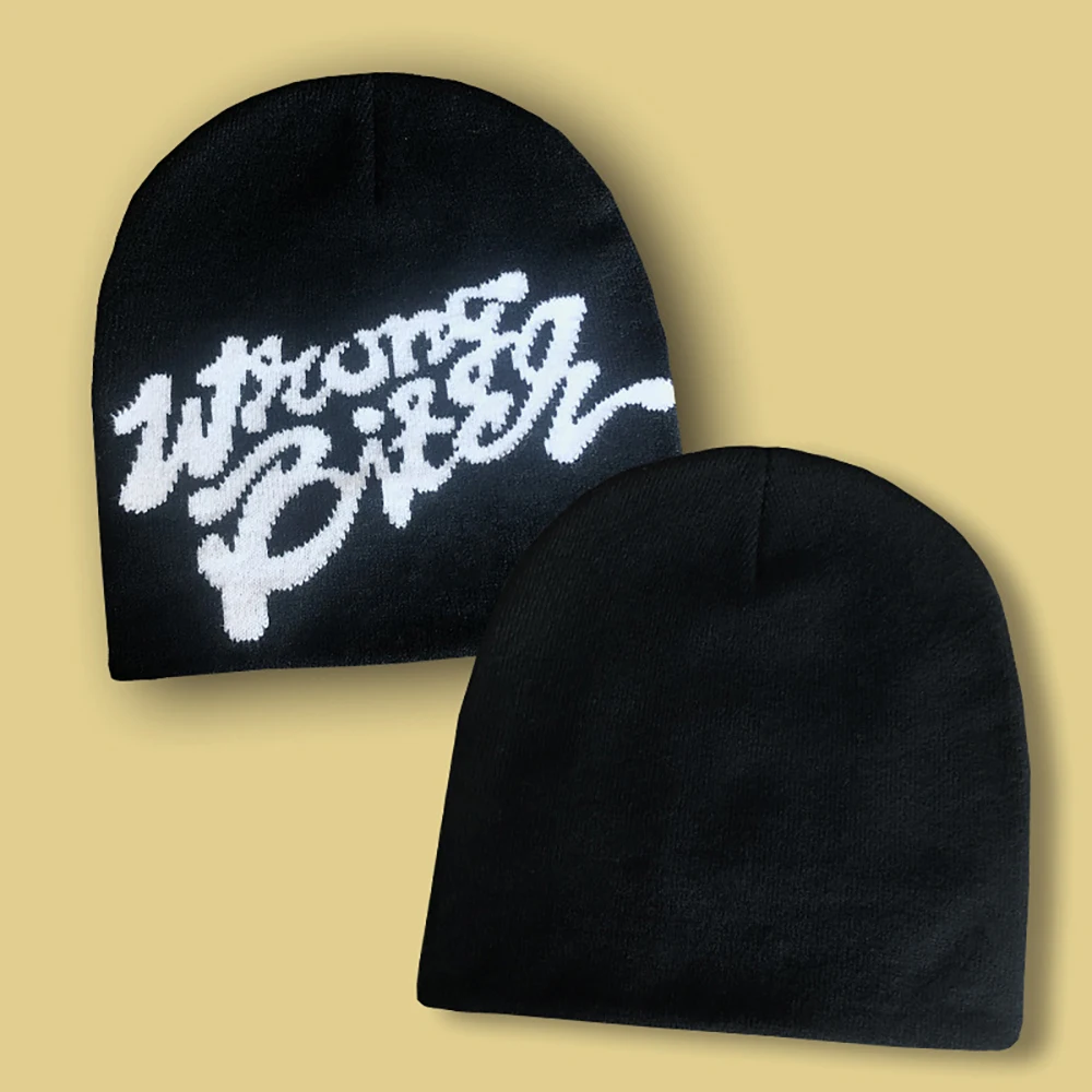 Czelrine Wholesale Custom Plain Skulls Beanie Cap Embroidery Skully Customized 2 layers No Cuff Acrylic Winter Hats Toque Caps