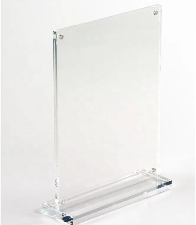 Custom T Shape Magnetic Clear Block Table Tent Acrylic Menu Sign Holder for Display