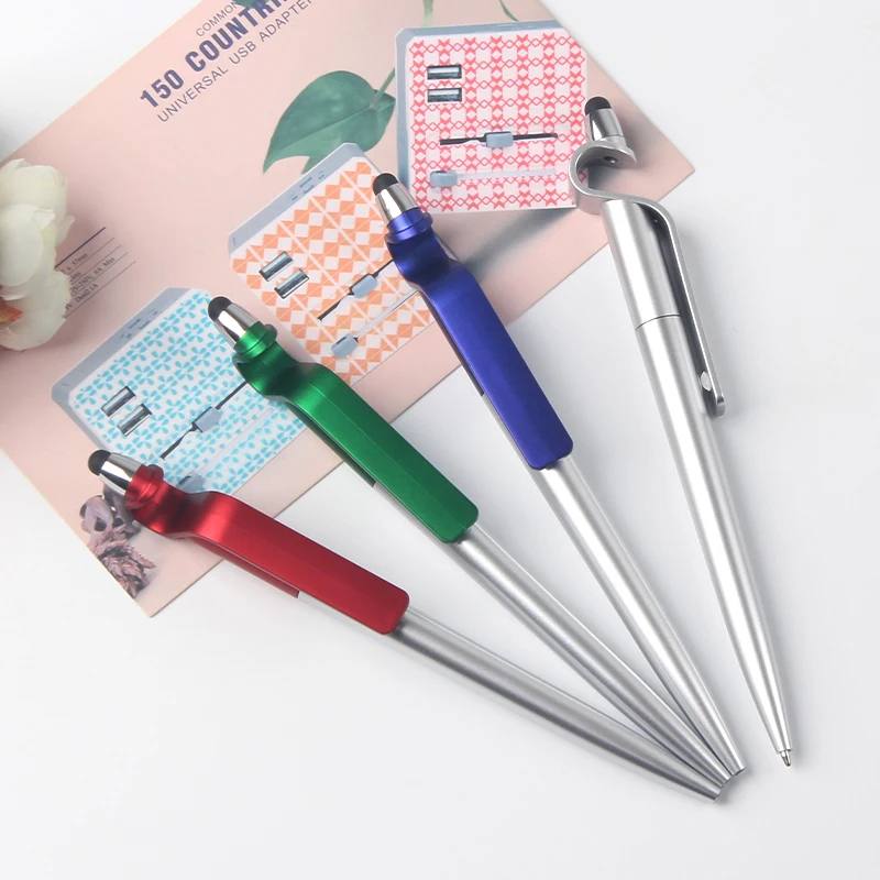 Office Stationery Multifunctional tool phole holder touch screen pens for tablets touch pens for phones custom logo pens