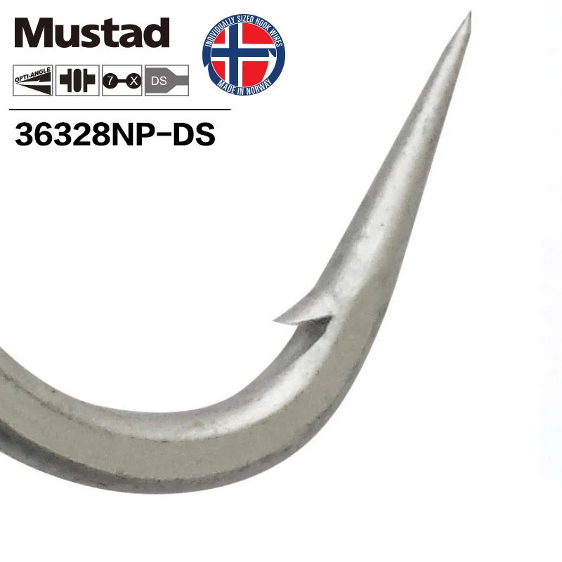 Mustad 100% Original 7X Strong KAIJU Fishing Hook Top Quality High Carbon Steel Treble Hook, 2/0 -7/0,36328NP-DS