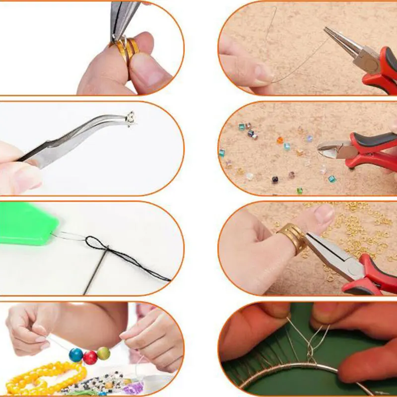 2021 DIY Jewelry Making Kit Storage Box Necklace Bracelets Earrings Making Repair Tools Findings Wires Components