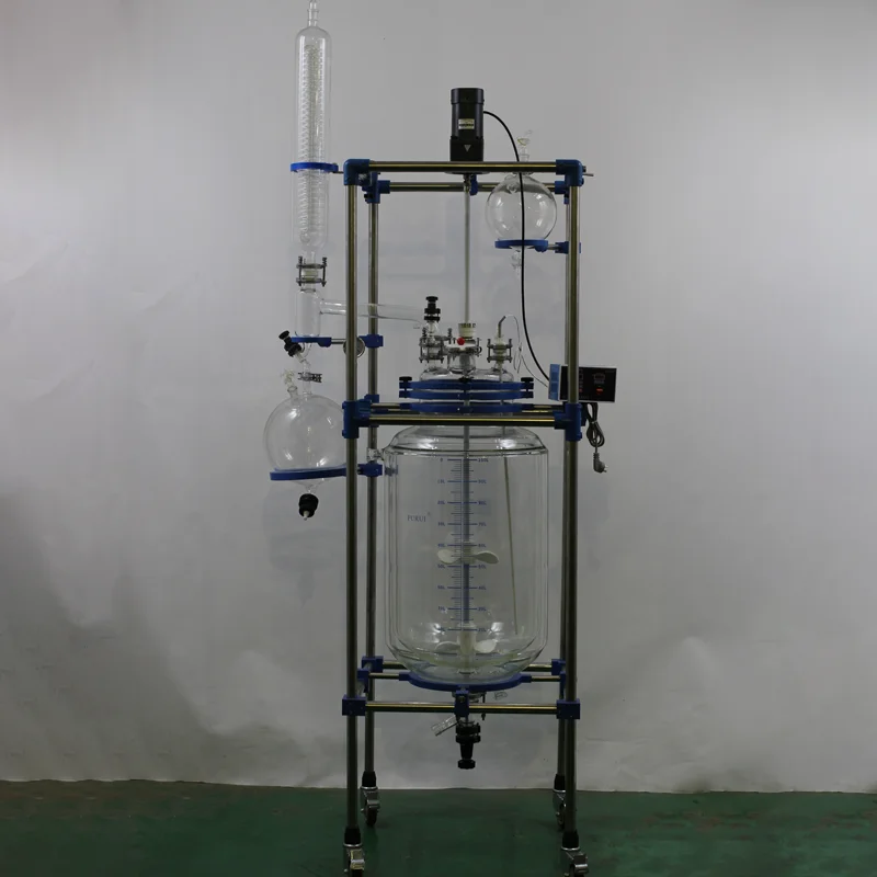 100л боросиликатный трубчатый кислотный и щелочестойкий стеклянный реактор