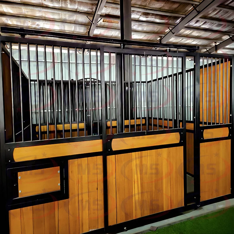 Outdoor Horse Stables Sale Barn Stall Boxes with Front Doors and Stable Panels