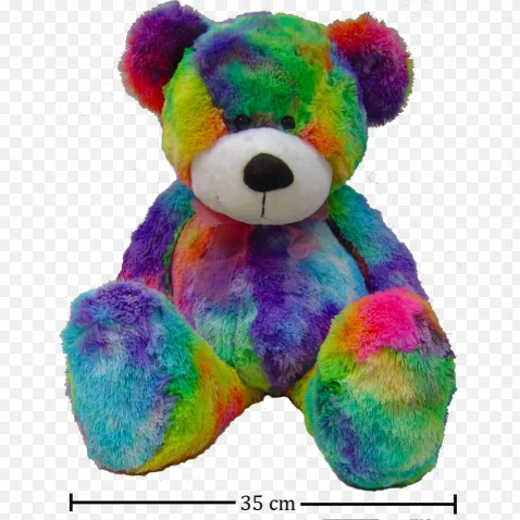 Plush colorful bear big teddy bear doll soft stuffed rainbow bear toys