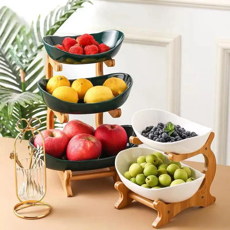 Restaurant White Irregular Square Shape Nordic Dinner 3 Tier Ceramic Fruit Plate Food Dishes Porcelain Plate Sets