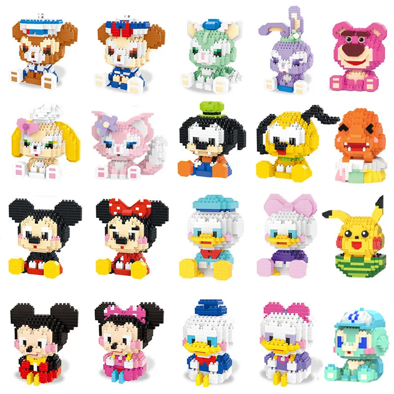 Blocks Small Cartoon Mini Building Block Assemble Action Model Dolls Toys Children Kid Toy Gift Set Educational Toy