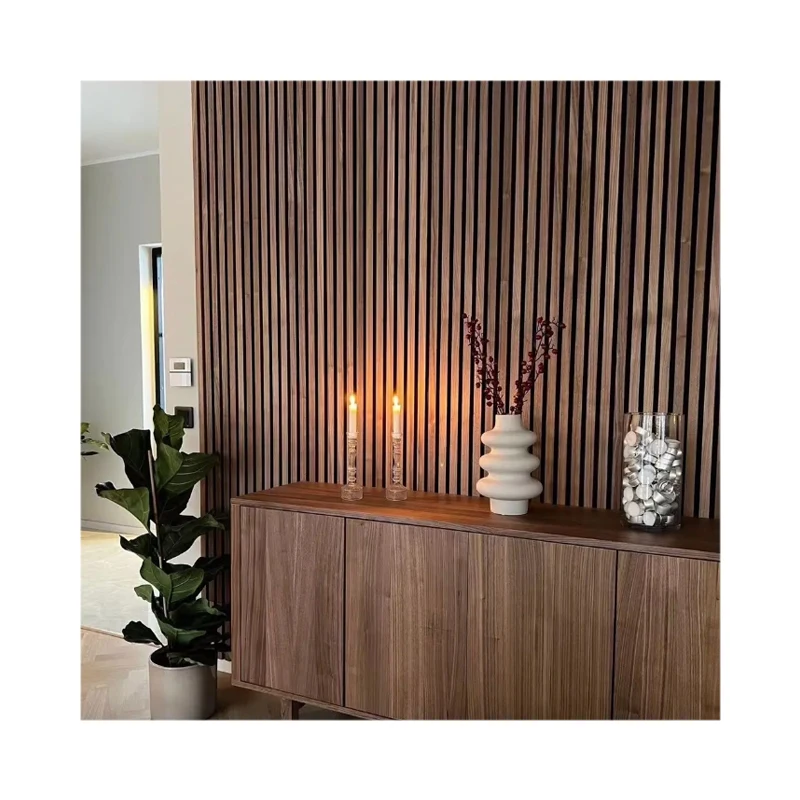 New Design Custom Size Natural Wood Veneer Sound Proof Wall Panels Akustik Panel Acoustic Wood Panel
