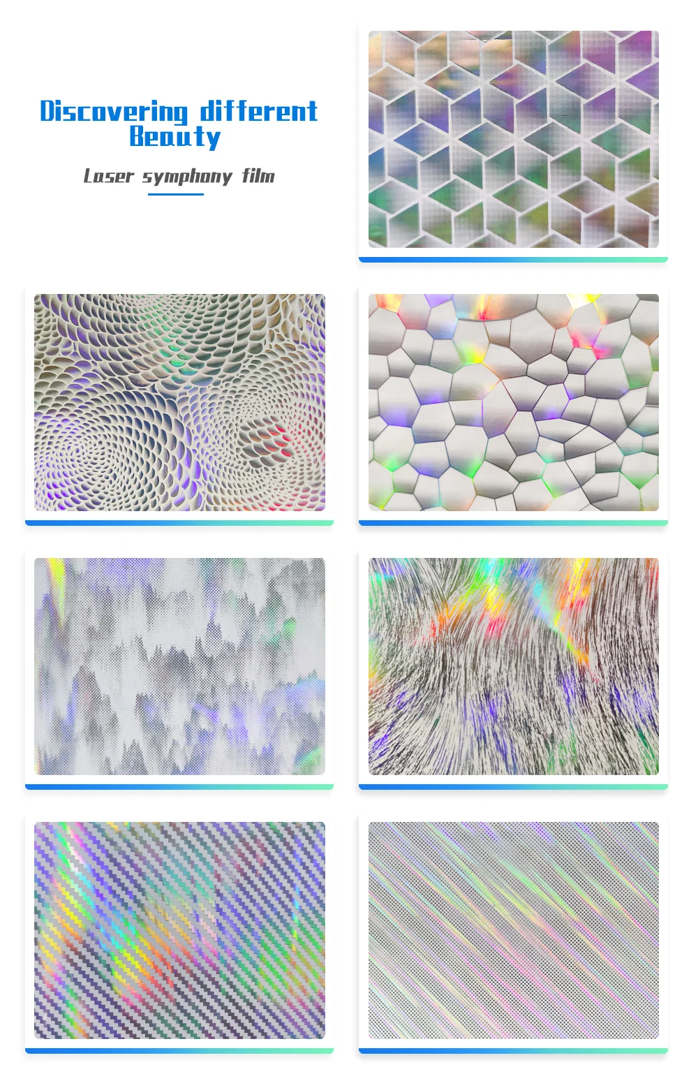 Manufacturer Laser Printed Metallized PET Thermal Holographic Decorative Plastic Packaging Film