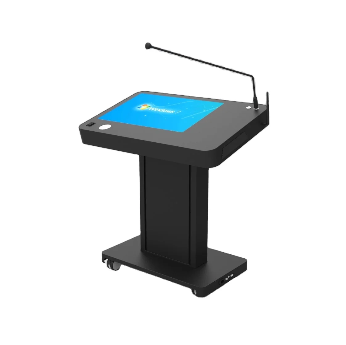 Electric Height adjustable Lectern smart system audio visual IOT controlling & mobile phone wireless charging Podium
