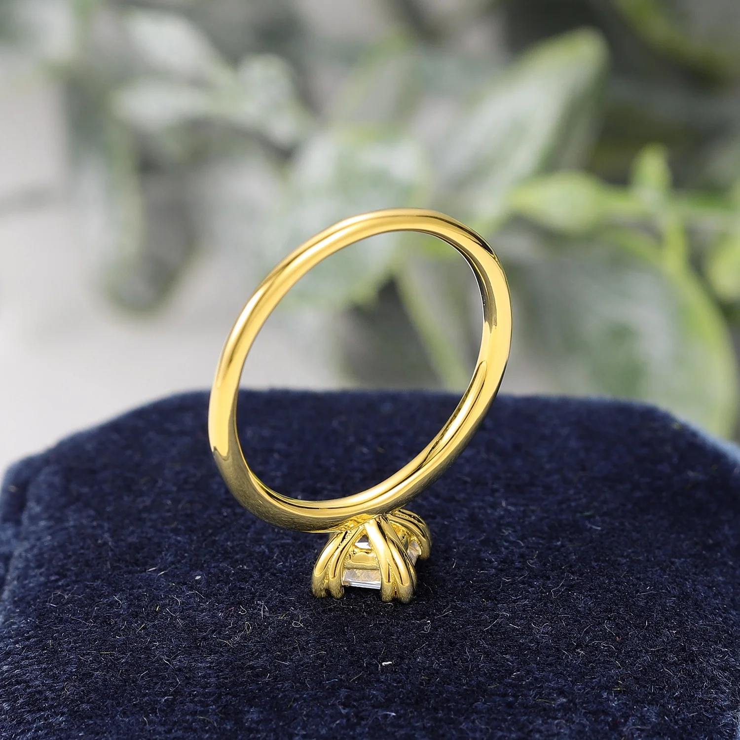 Minimalist Solitaire Princess Cut 5x5MM D VVS Moissanite Diamond Ring 10K 14K 18K Gold Engagement Rings for Ladies
