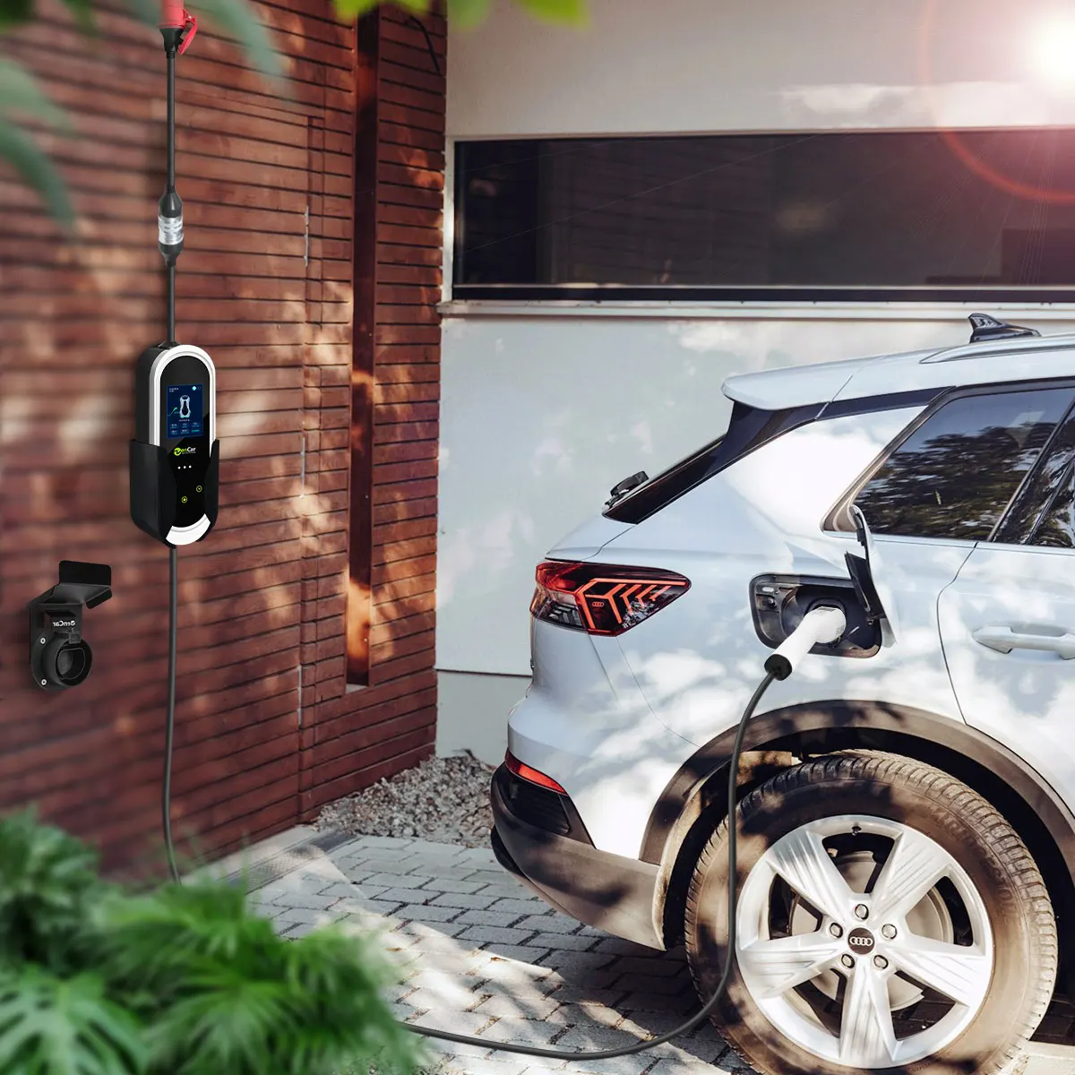 Зарядное устройство Zencar 32A Type2 для мобильного телефона 7 кВт с адаптерами синее приложение Cee Schuko plug Wi-Fi путешествий