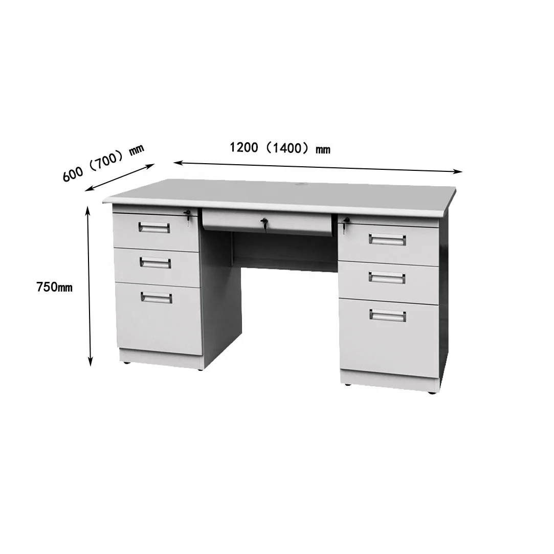 Modern Design Single Person Office Desk Metal Writing Table with Safety Lock Commercial Furniture for Home School Outdoor Use
