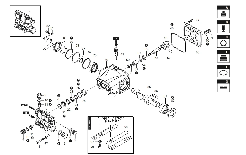 Комплект уплотнителей 42469 18 мм для RC RCA RCV насосов ANNOVI REVERBERI OEM AR42469